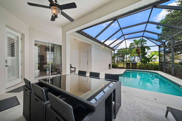 Outdoor pool area at a property